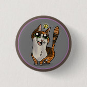Hilfreiche Studie Katzenbenutzerdefinierter Button (Vorderseite)