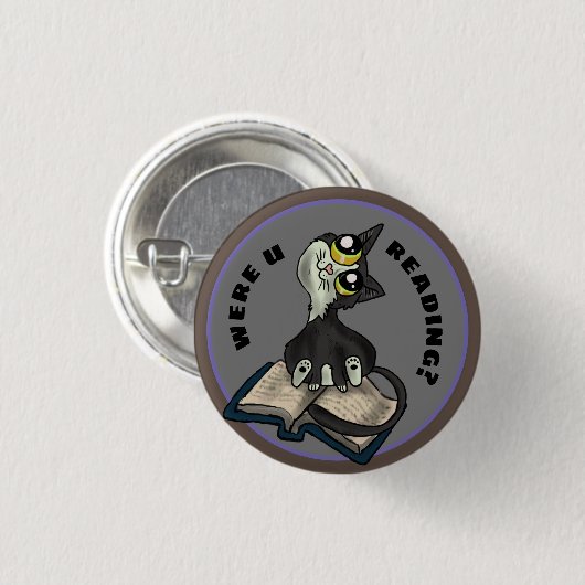 Hilfreiche Studie Katzenbenutzerdefinierter Button (Vorne & Hinten)