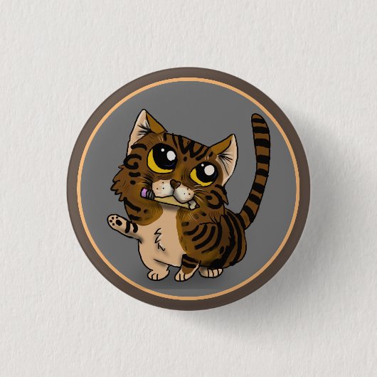 Hilfreiche Studie Katzenbenutzerdefinierter Button (Vorderseite)