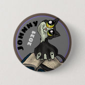 Hilfreiche Studie Katzenmassgeschneidert Button (Vorderseite)