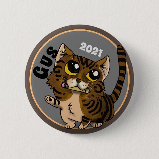 Hilfreiche Studie Katzenmassgeschneidert Button (Vorderseite)