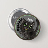 Hilfreiche Studie Katzenmassgeschneidert Button (Vorne & Hinten)