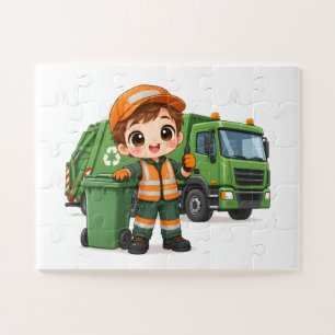 Hilfreicher Müllwagenfahrer Puzzle
