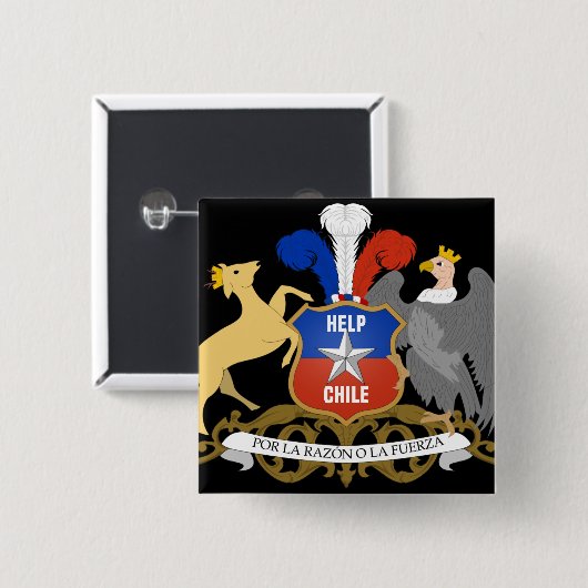 HILFSChile Wappen Button (Vorne & Hinten)
