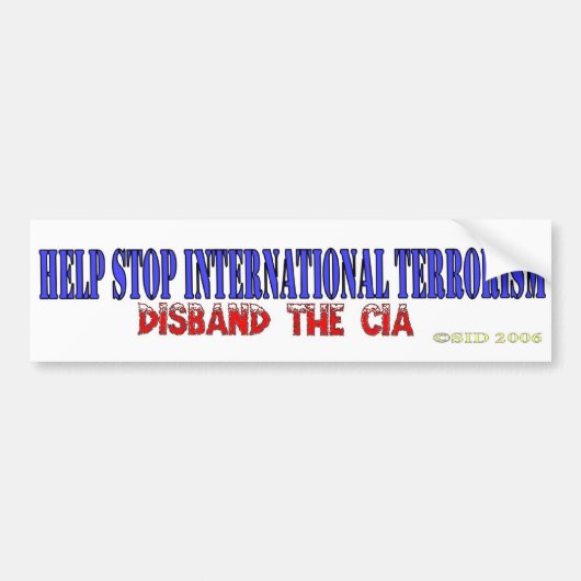 Hilfsendinternationaler Terrorismus Autoaufkleber (Vorne)
