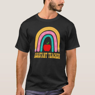 Hilfslehrer Regenbogen Bleistift Zurück zur Schule T-Shirt