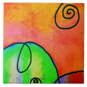 Hill Abstrakte digitale Malerei Fliese (Vorderseite)