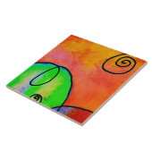 Hill Abstrakte digitale Malerei Fliese (Seite)