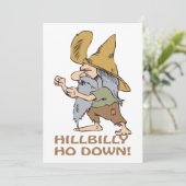 Hill Billy geht runter Einladung (Stehend Vorderseite)