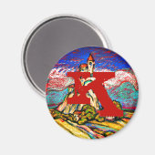 Hill Castle Fantasy Monogram Magnet (Vorderseite/Rückseite)