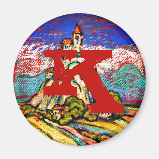 Hill Castle Fantasy Monogram Magnet (Vorne)