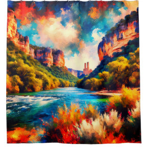 "Hill Country Haven: Landschaft in Texas Hill" Duschvorhang