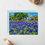 Hill Country Texas Bluebonnet Note Card Set Mitteilungskarte (Vorderseite/Rückseite Beispiel)