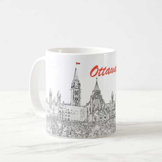 Hill des Parlaments in Ottawa, Ontario, Kanada Kaffeetasse (Vorderseite Links)