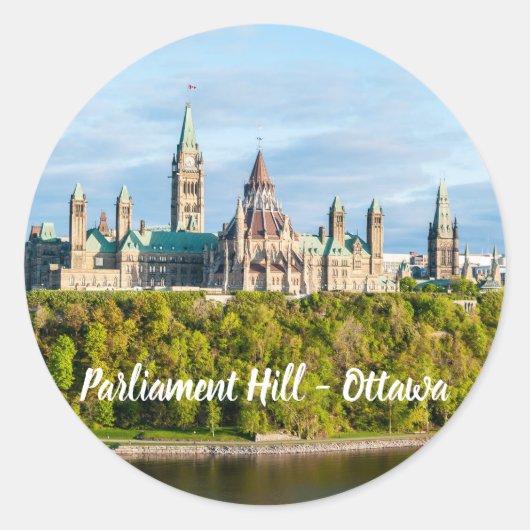 Hill des Parlaments in Ottawa, Ontario, Kanada Runder Aufkleber (Vorderseite)