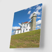 Hill Lighthouse, Rhode Island Wall Clock Quadratische Wanduhr (Winkel)