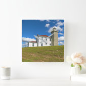 Hill Lighthouse, Rhode Island Wall Clock Quadratische Wanduhr (Zuhause)