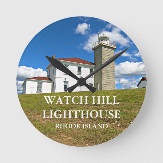 Hill Lighthouse, Rhode Island Wall Clock Runde Wanduhr (Vorderseite)