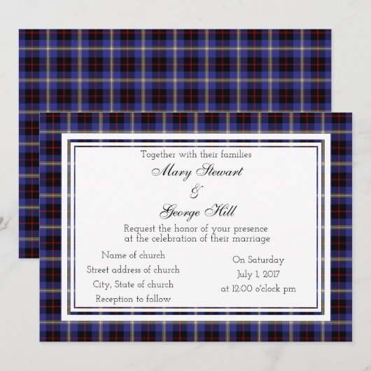 Hill Scottish Wedding Einladung (Vorne/Hinten)