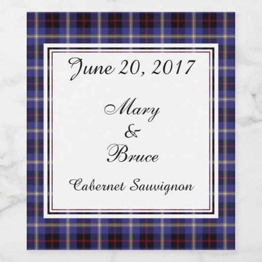 Hill Scottish Wedding Wine Label Weinetikett (Einzelnes Label)