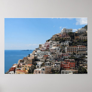 Hill Side Town of Positano on Amalfi Coast, Italie Poster