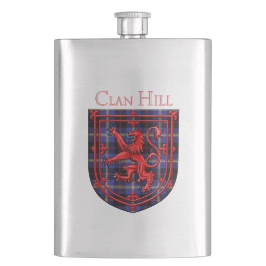 Hill Tartan Scottish Kariert Lion Rampant Flachmann (Vorderseite)