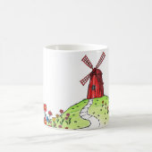 Hill with Windmill & Flowers Mug Kaffeetasse (Mittel)