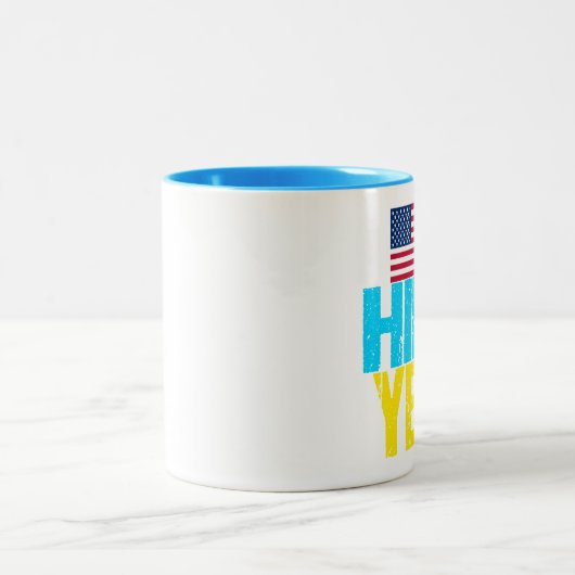 Hill Yes Moderne Hillary Clinton Zweifarbige Tasse (Mittel)