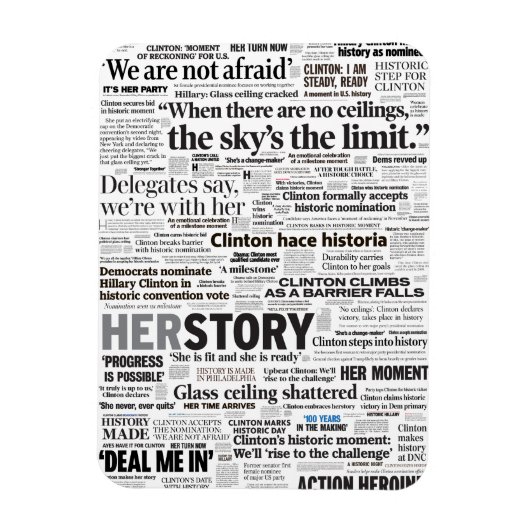 Hillary 2016 Historic Headline Magnet (Vertikal)