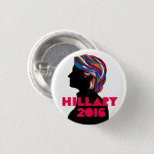 Hillary 2016: Retro Entwurfs-Knopf Button (Vorne & Hinten)