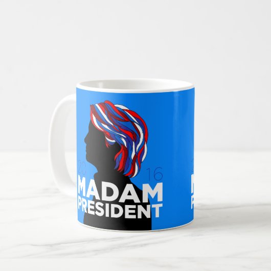 Hillary 2016: Tasse "Frau-Präsident" Kaffee (Vorderseite Links)