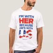 Hillary 2016 weißes/helles T-Shirt (Vorderseite)