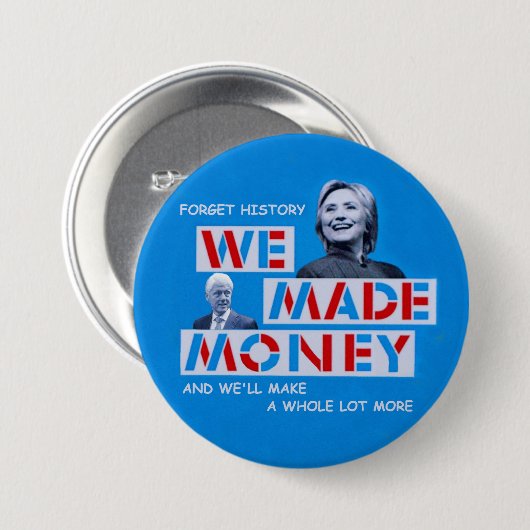Hillary & Bill Clinton Button (Vorne & Hinten)