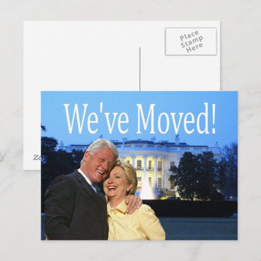 Hillary & Bill New Address Christmas card Postkarte (Vorne/Hinten)