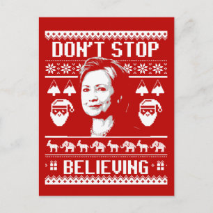 Hillary Christmas - Hör nicht auf zu glauben - wei Feiertagspostkarte