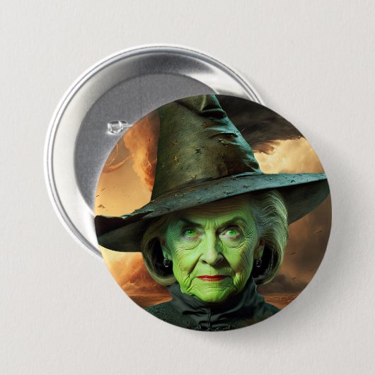 Hillary Cinton Wicked Witch of the United Staaten Button (Vorne & Hinten)