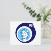 Hillary clinton 08. blaue Blasen. Postkarte (Stehend Vorderseite)