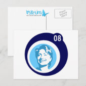 Hillary clinton 08. blaue Blasen. Postkarte (Vorne/Hinten)