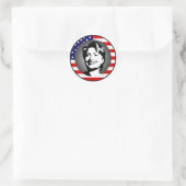 Hillary clinton 08. us Fahne. Runder Aufkleber (Tasche)