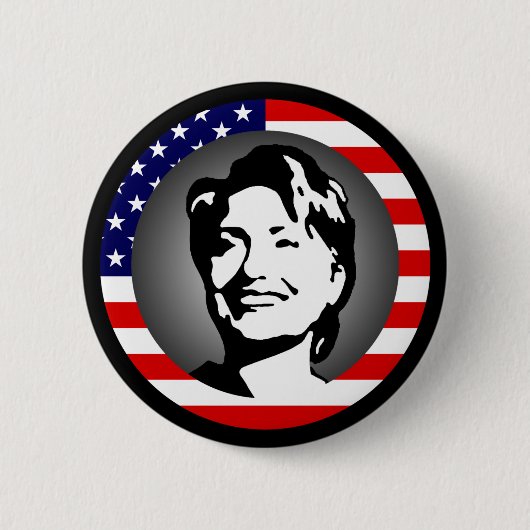 Hillary Clinton 08. wir Flagge Button (Vorderseite)