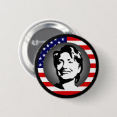 Hillary Clinton 08. wir Flagge Button (Vorne & Hinten)