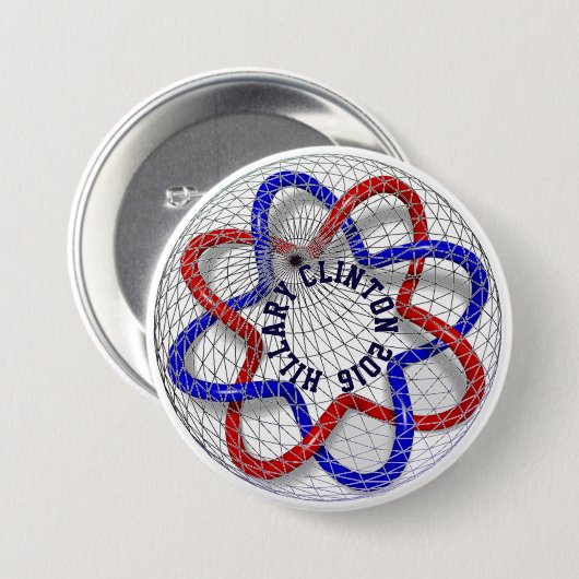 Hillary Clinton 2016 Button (Vorne & Hinten)