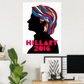 Hillary Clinton 2016 Campaign Retro Poster (groß) (Heimbüro)