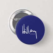 Hillary Clinton 2016 Kampagne Blue Pinback Button (Vorne & Hinten)