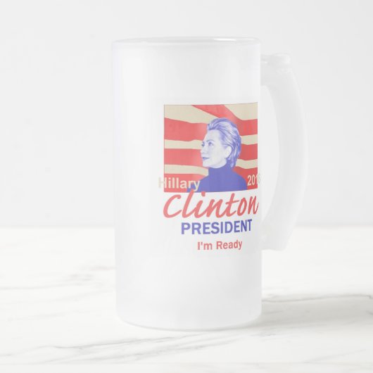 Hillary Clinton 2016 Mattglas Bierglas (VorderseiteRechts)