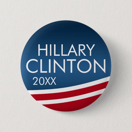 Hillary Clinton 2016 Modern Swoop Design Button (Vorderseite)
