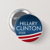Hillary Clinton 2016 Modern Swoop Design Button (Vorne & Hinten)