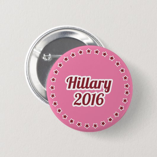 Hillary Clinton 2016 Pinback Button (Vorne & Hinten)