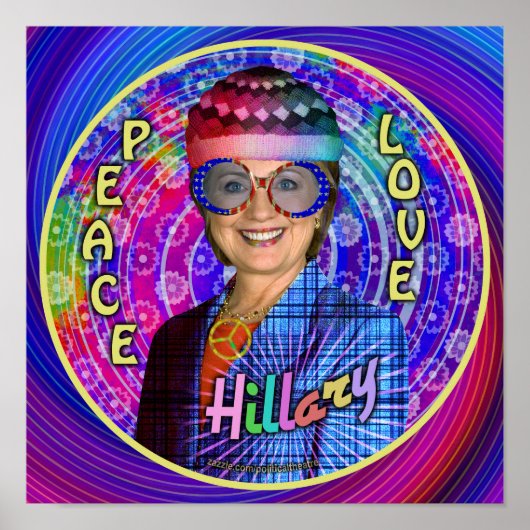 Hillary Clinton 2016 Präsident Hippie Political Poster (Vorne)