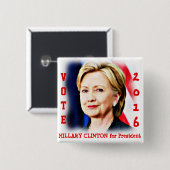 Hillary Clinton, Abstimmung über Präsident_ Button (Vorne & Hinten)